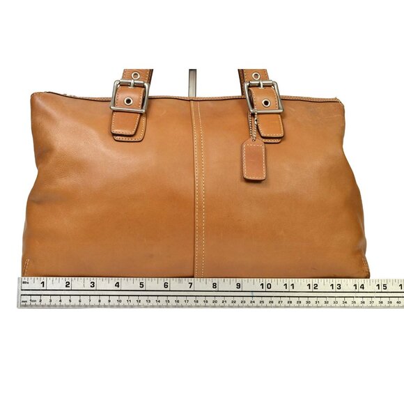 AUTHENTIC COACH SOFT LEATHER SHOULDER BAG PURSE TAN #9554 - Picture 11 of 15